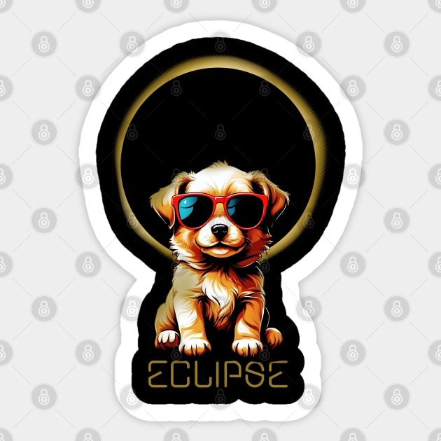 dog sunglases eclipse Sticker by design-lab-berlin